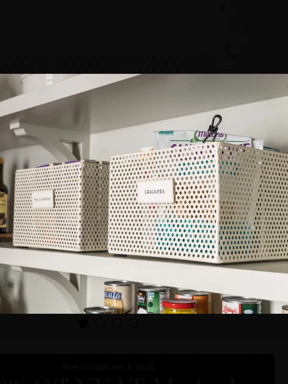 NEAT Method Perforated Steel 10” Basket - Pantry, Office, Kitchen